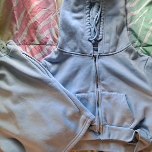 2 Piece Crop Top Hoodie and Matching Shorts